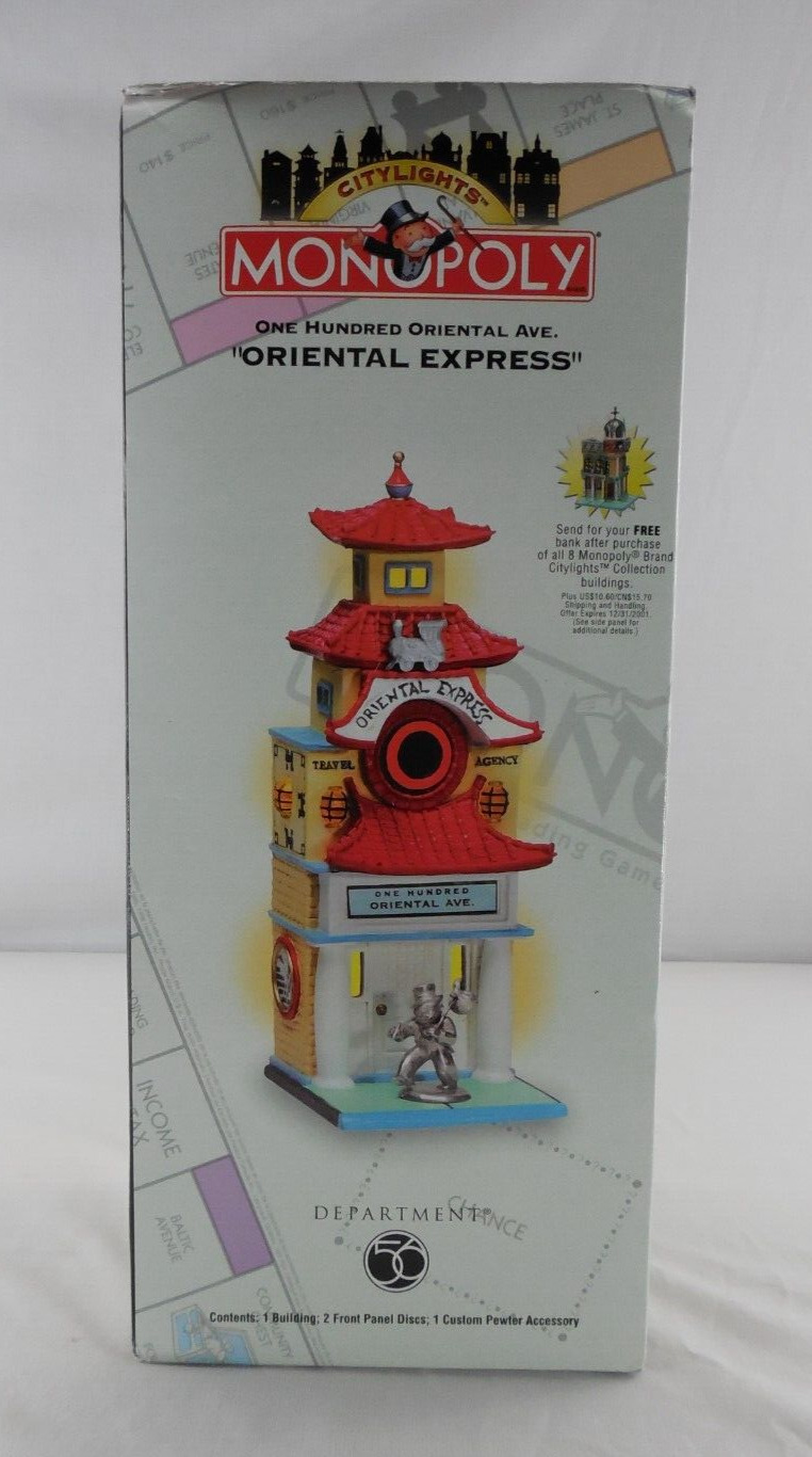 Dept 56 Monopoly Oriental Express City Lights Building Series 13601 Vintage 1999