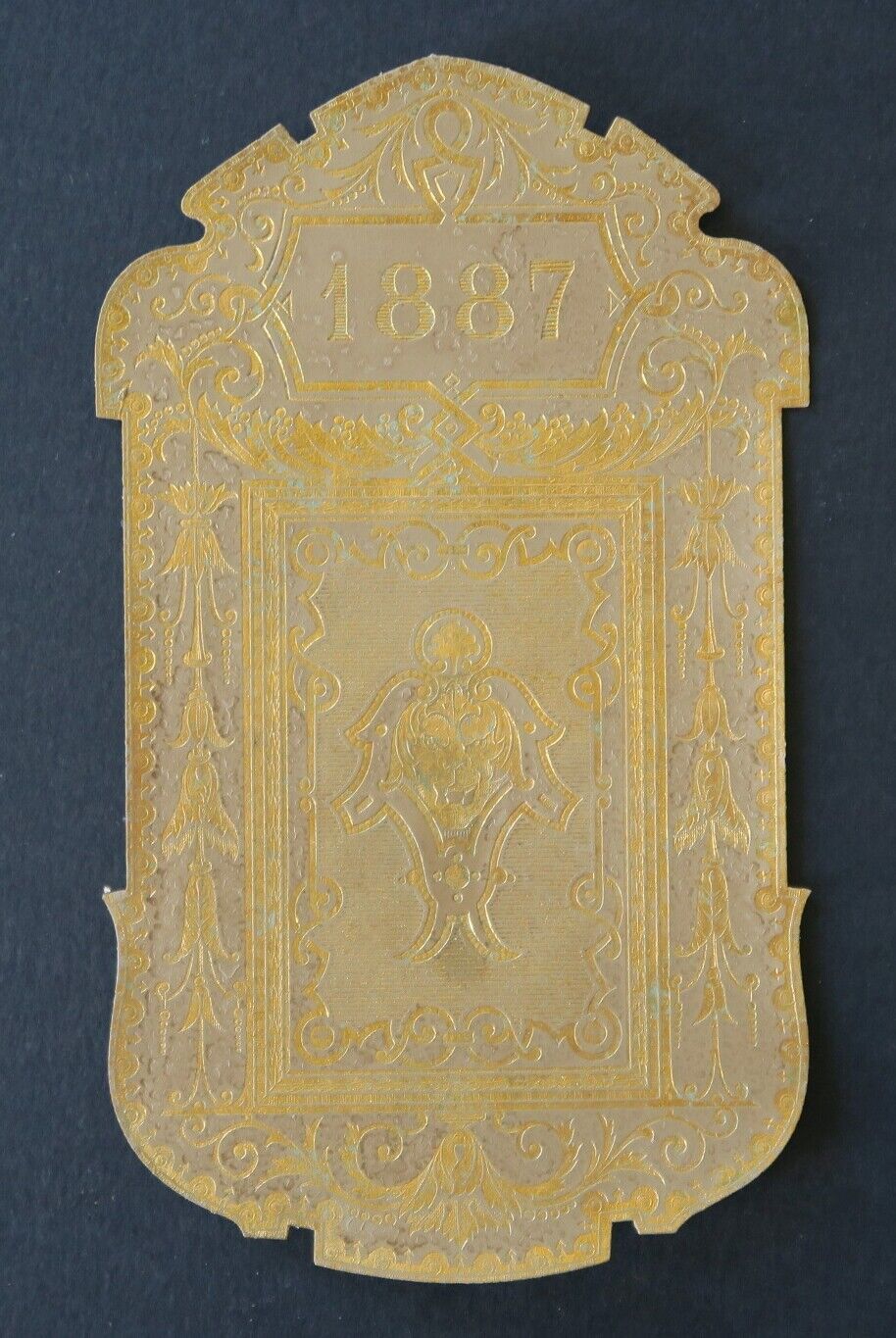 1887 VALLET MINOT Large Format Print Cutout Chromo Image Gold Embossed