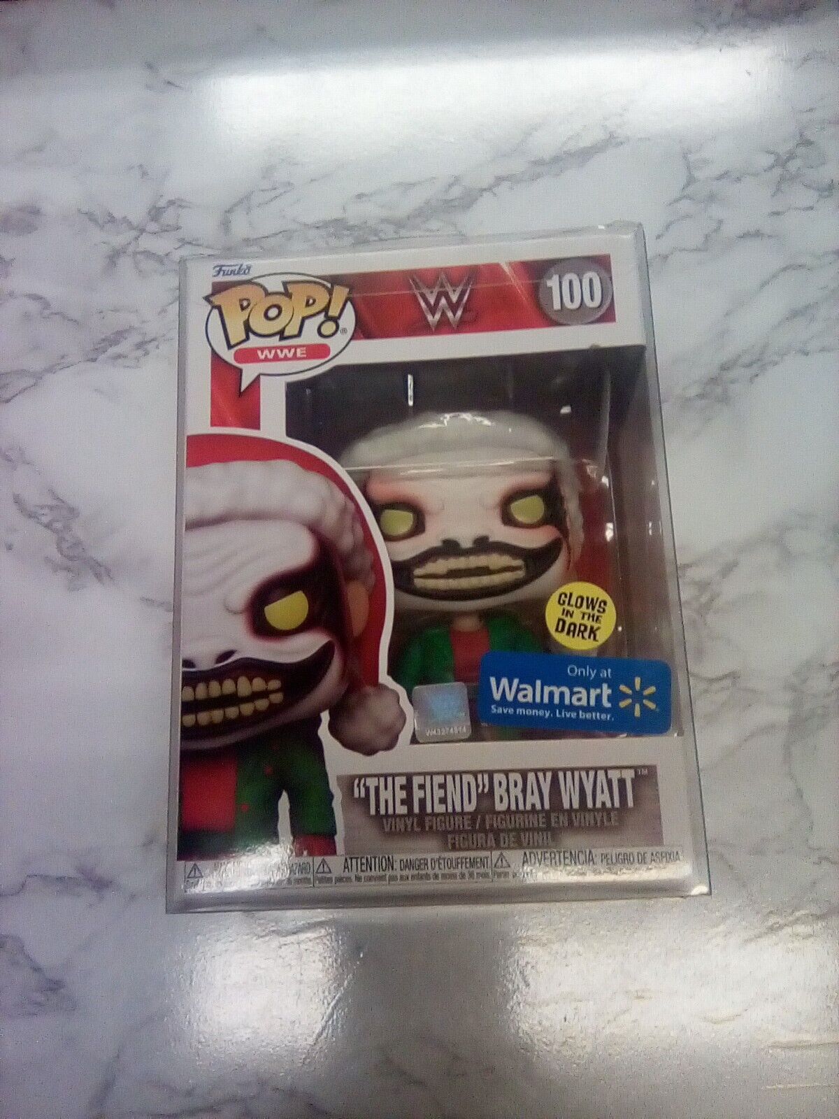 Funko WWE Walmart Glow in the Dark The Fiend Bray Wyatt Pop #100 In Defender