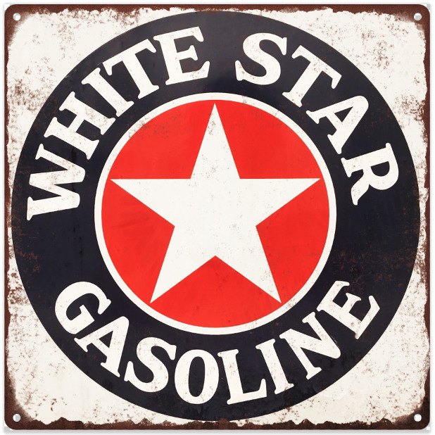 White Star Gas Gasoline Garage Shop Mancave Metal Sign Repro 12x12\