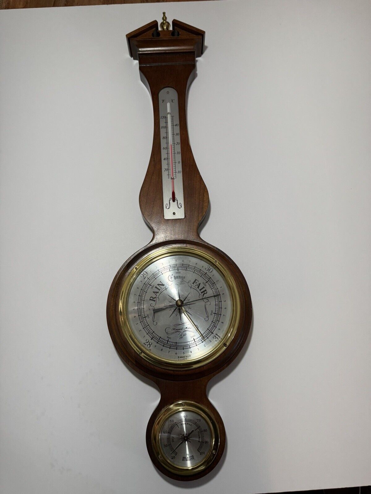 Vintage Howard Miller Barometer Thermometer Hygrometer Weather Station 612-712
