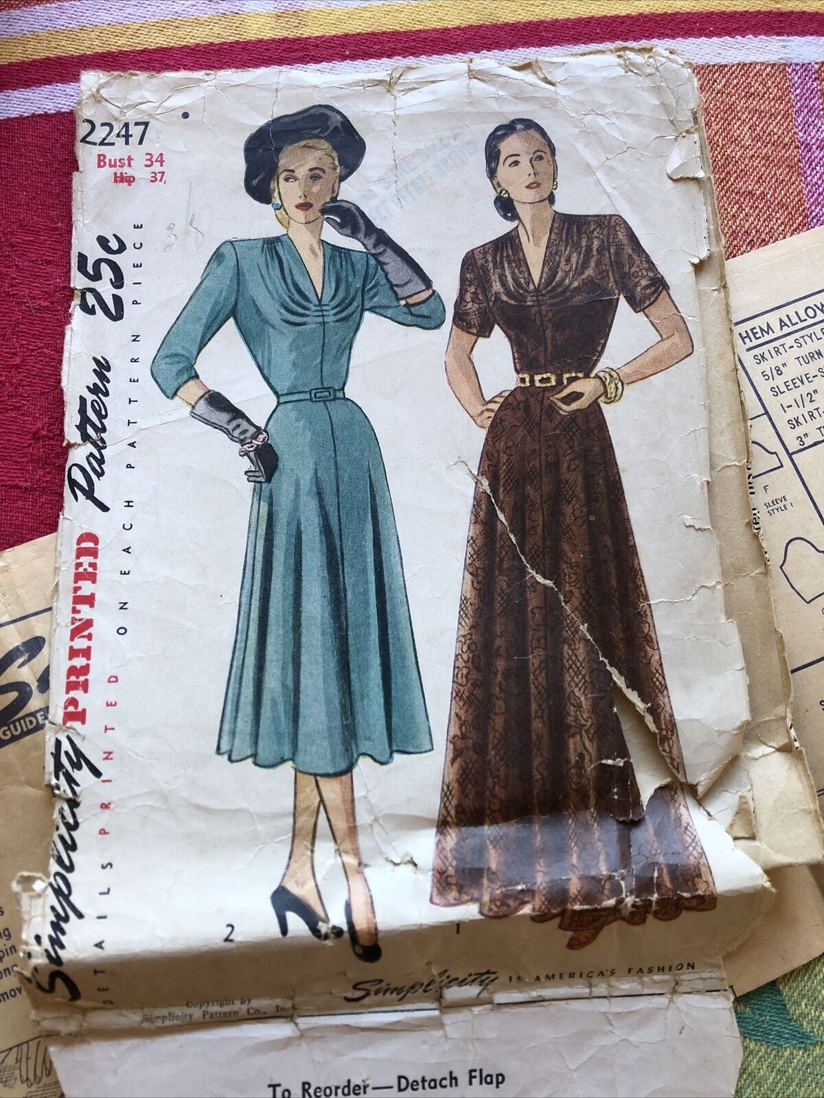 Vintage Simplicity Primer Pattern  #2247 Early 1940’s #70