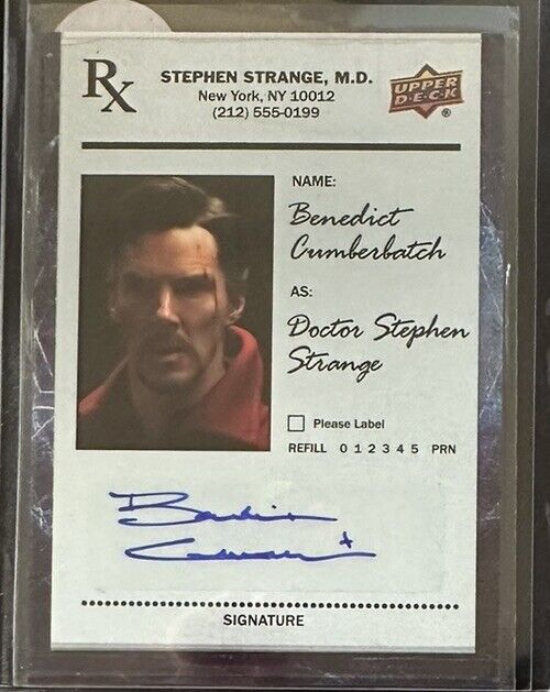 2016 UPPER DECK DOCTOR STRANGE Benedict Cumberbatch as Dr. Strange Autograph