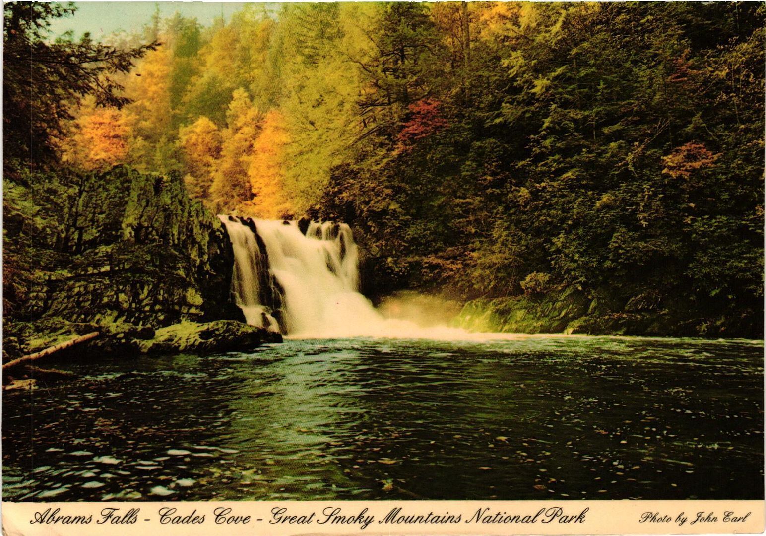 Vintage Postcard 4x6- ABRAMS FALLS, CADES COVE, GREAT SMOKY MOUNTAINS NATIONAL P