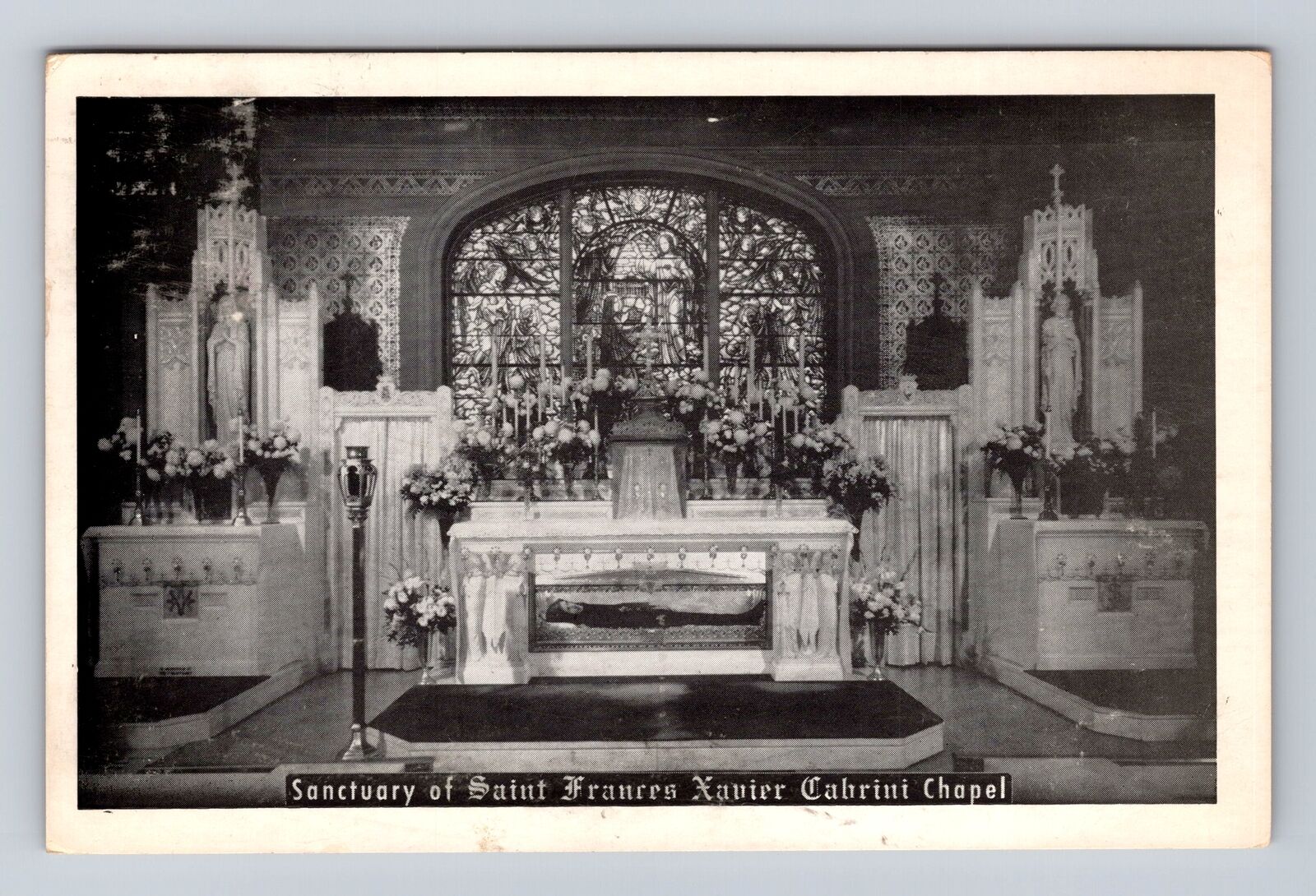 New York City NY-New York Saint Frances Xavier Chapel, Vintage c1954 Postcard