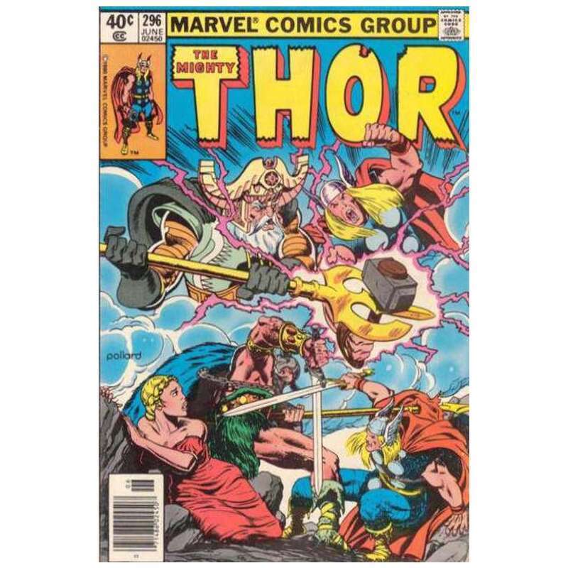 Thor #296 Newsstand  - 1966 series Marvel comics Fine+ [x~