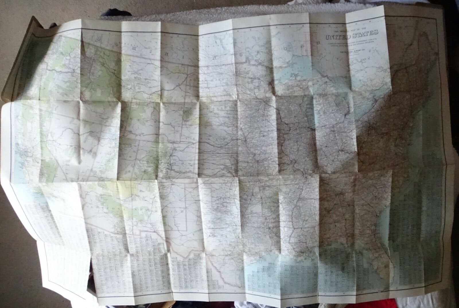 circa 1940's United State & World Map 33x52