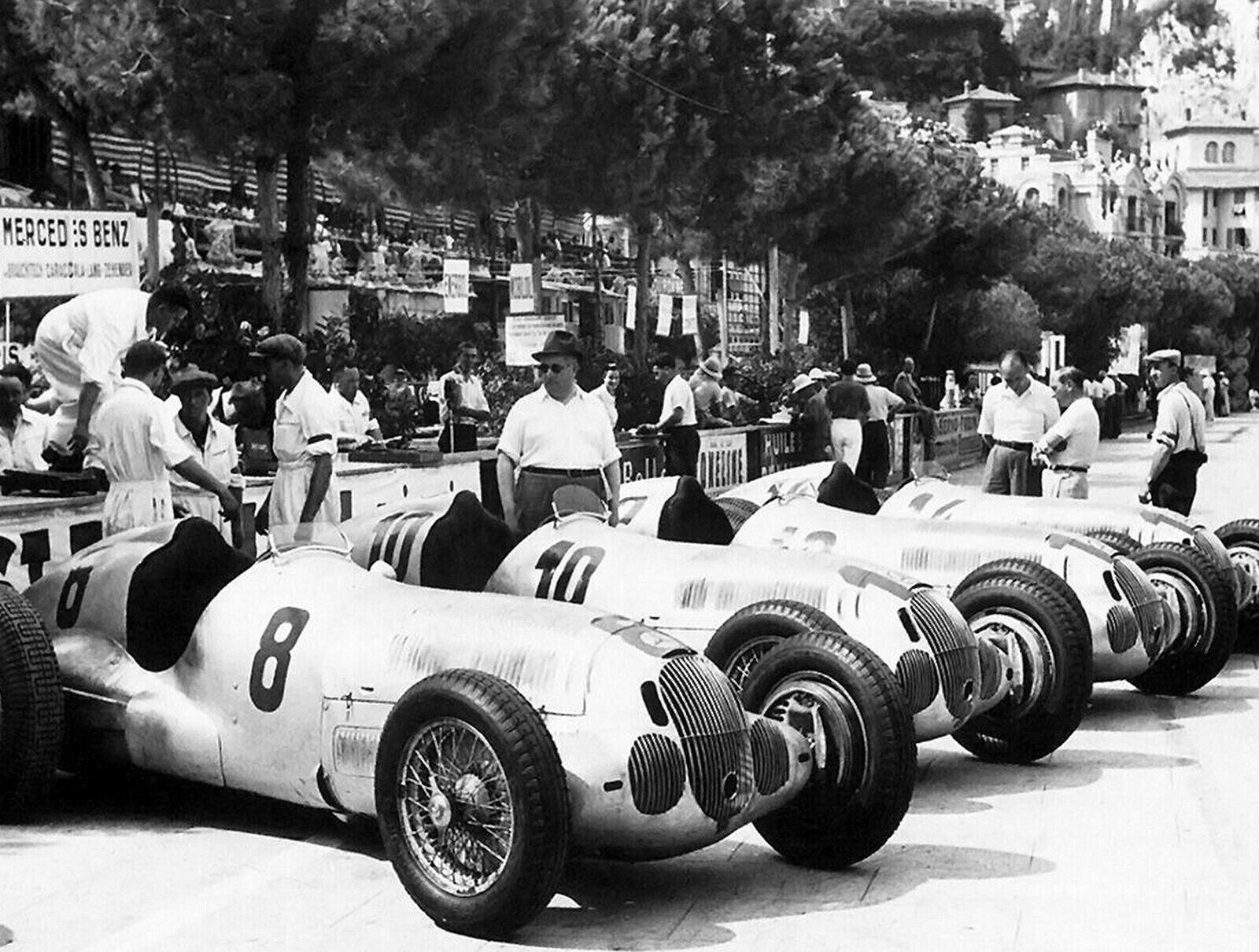 1937 TEAM MERCEDES-BENZ Monaco Grand Prix Classic Car Race Picture Photo 8.5x11