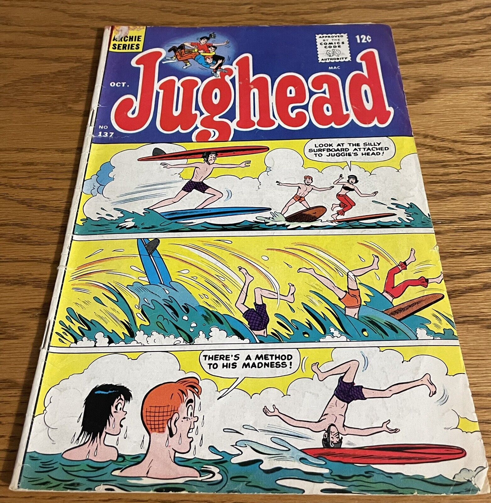 Jughead Archie Series Comic Book # 137 October In Plastic Sleeve