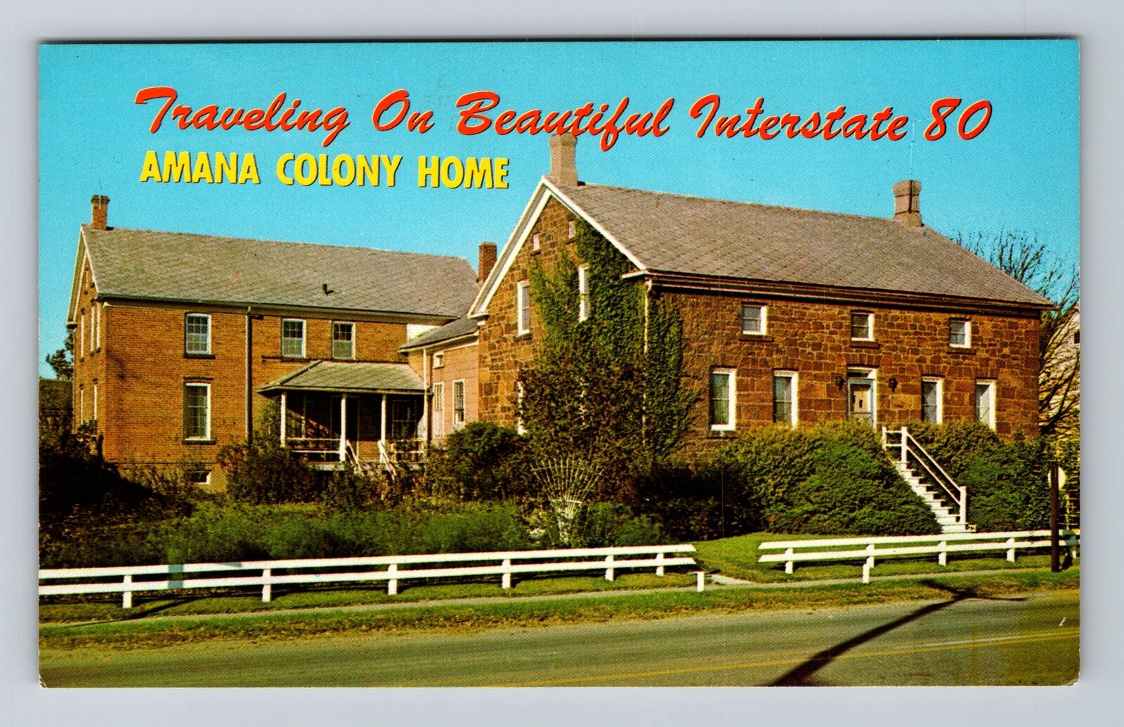 IA-Iowa, Amana Colony Home, Antique Souvenir Vintage Postcard