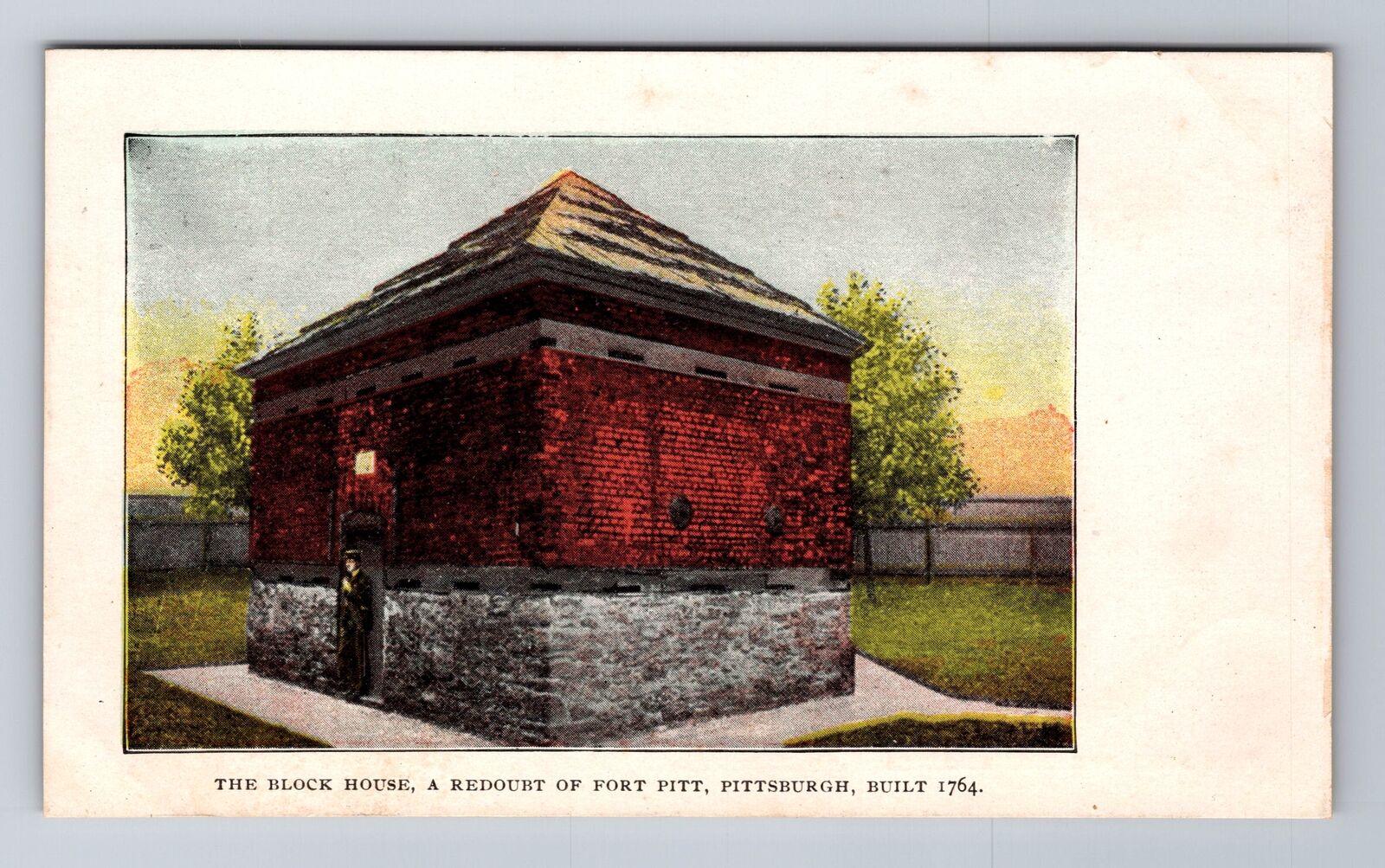 Pittsburgh PA-Pennsylvania, Fort Pitt Historic 1764 Block House Vintage Postcard