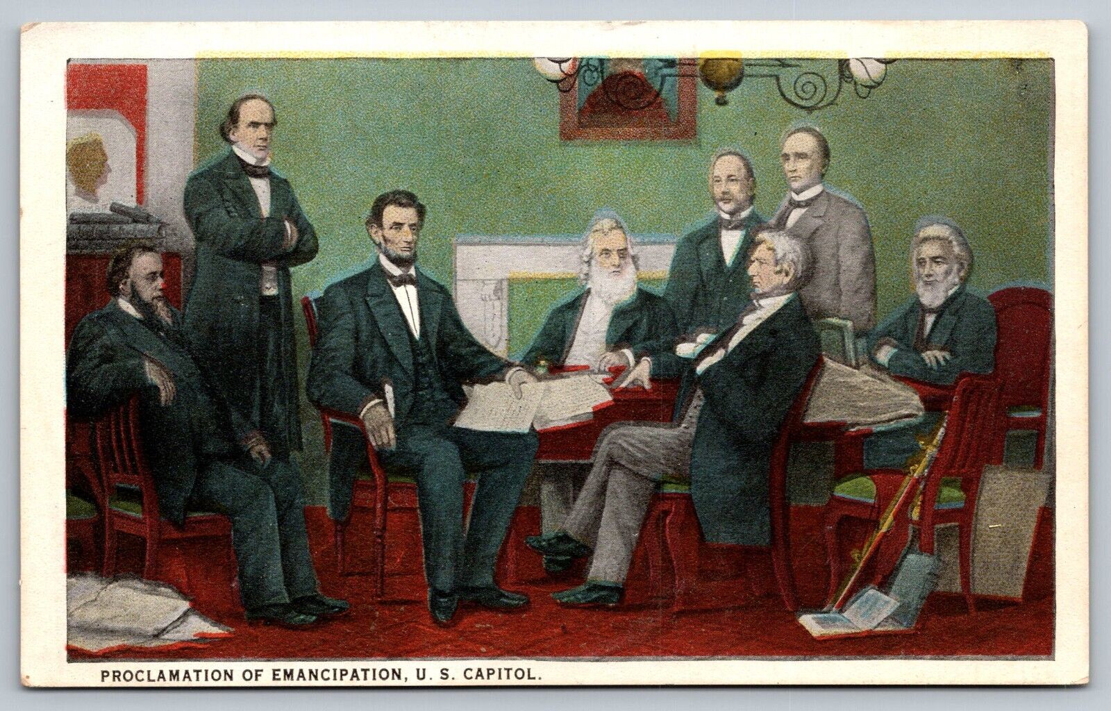 Postcard Vtg Patriotic Proclamation Of Emancipation US Capitol Painting