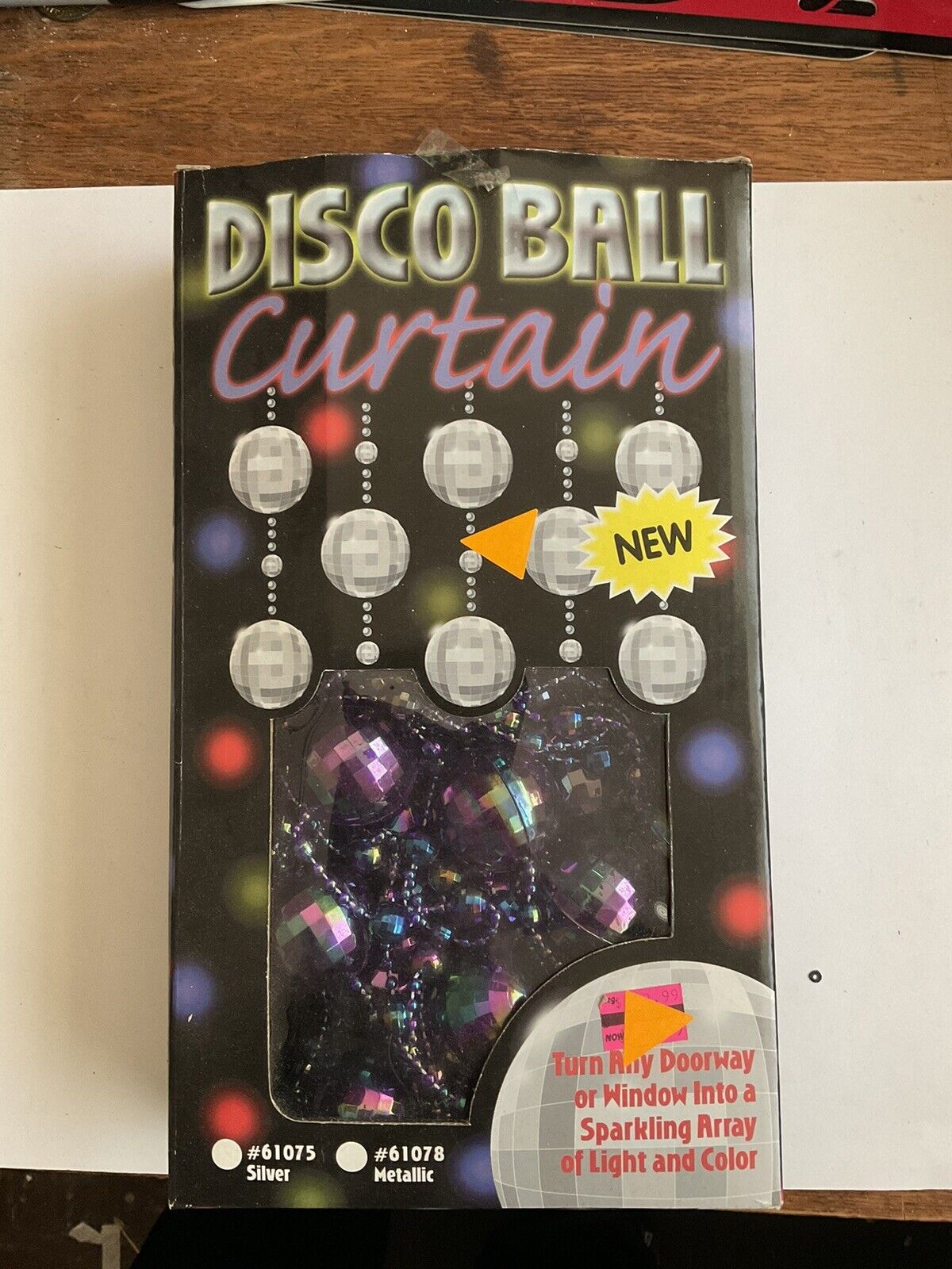 Vintage Mascot Hard Plastic Unbreakable Curtian Disco Ball 18 MCM In Box