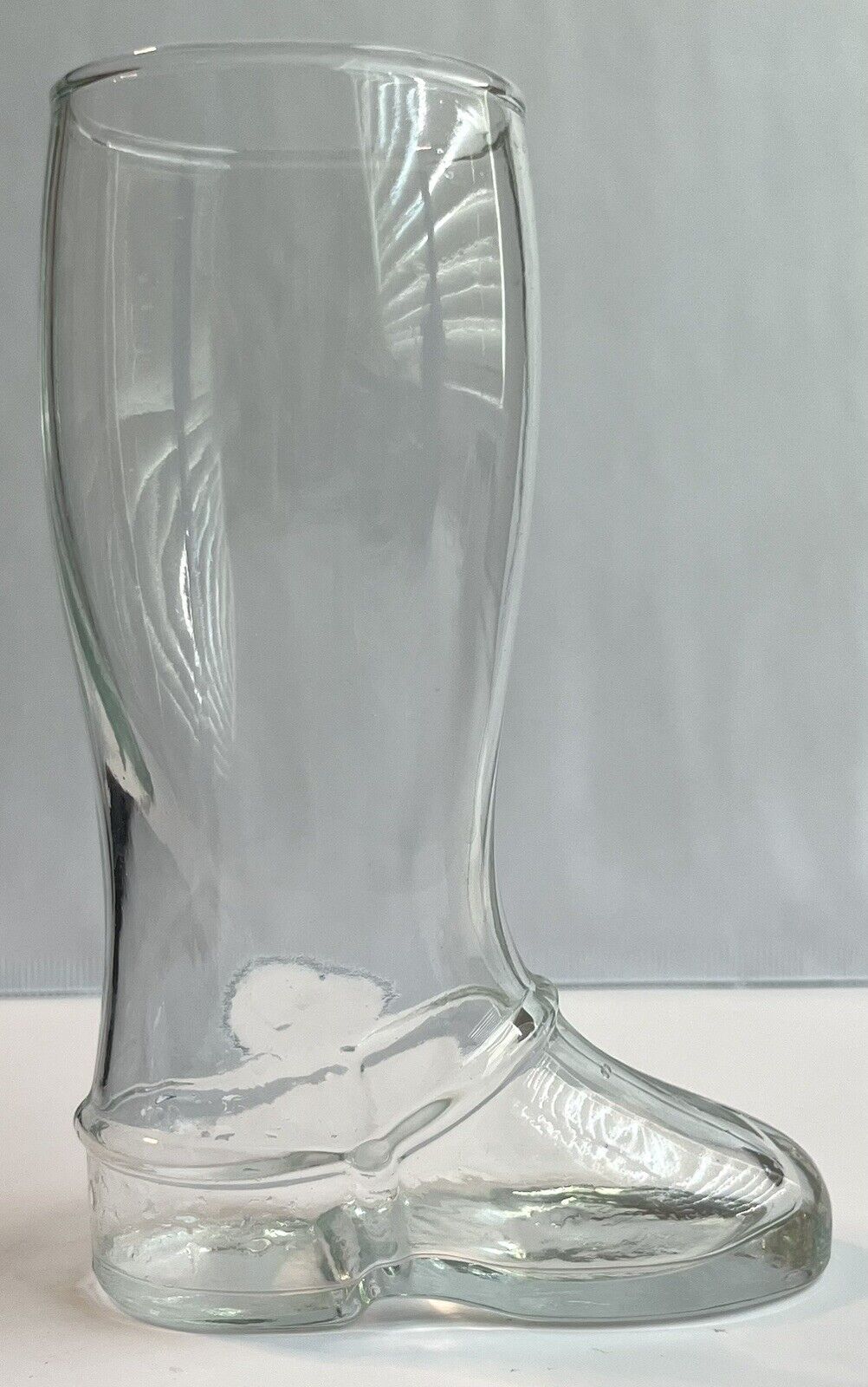 Clear Beer Glass Boot Shape Design 7” Tall Or Glass Vase