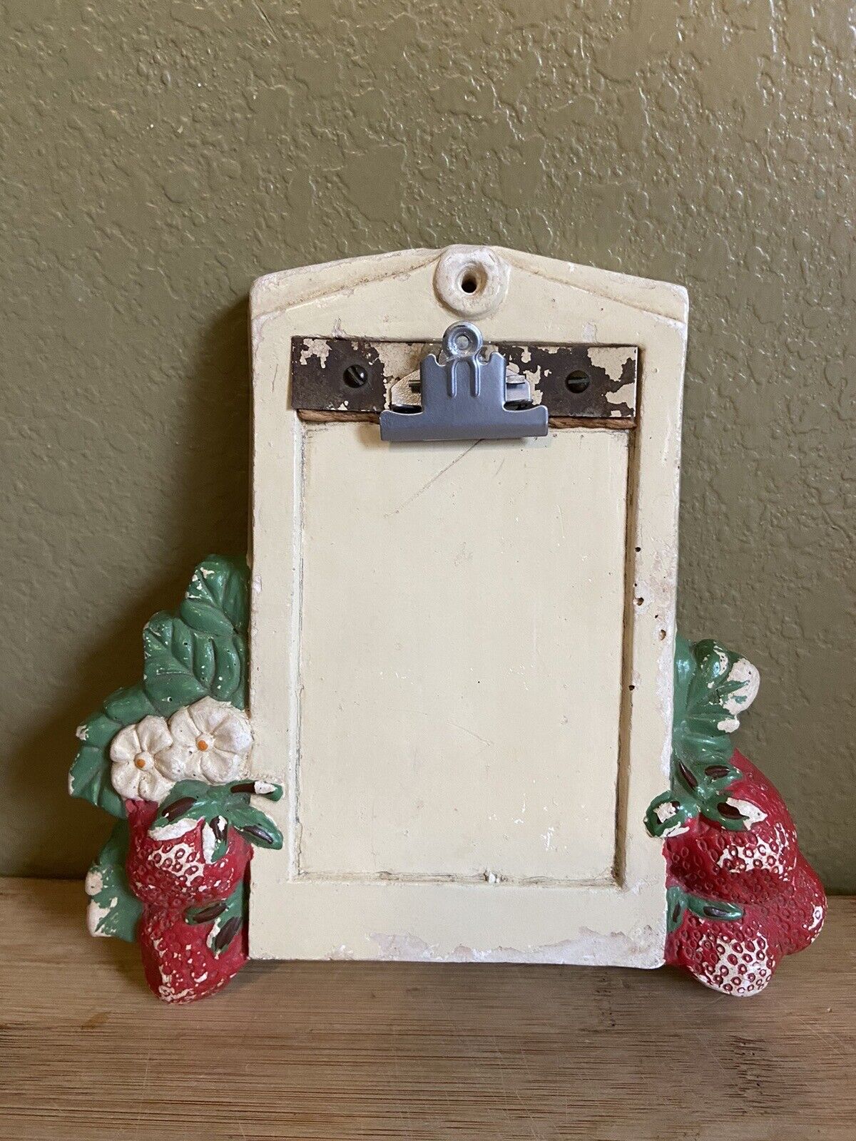 Vintage Chalkware Strawberry Clipboard Rare