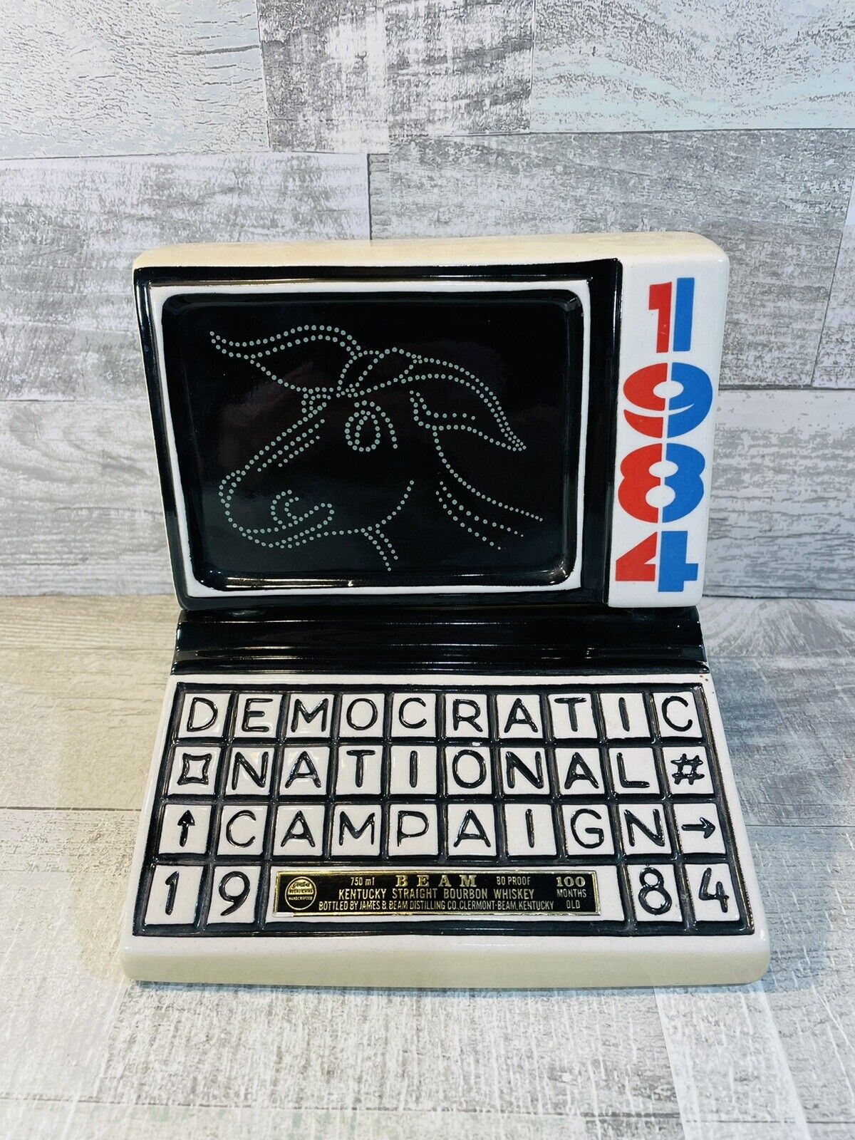 1984 Democratic National Campaign Jim Beam Computer Decanter Vintage