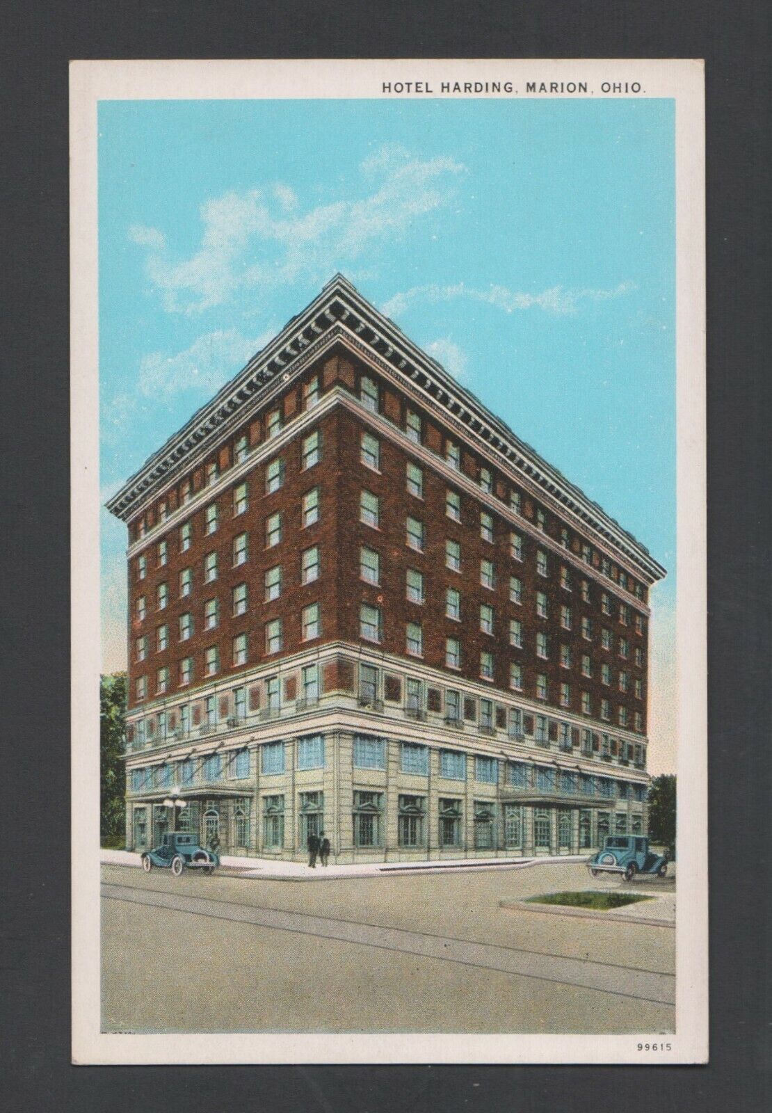 white border color postcard - Hotel Harding, Marion Ohio - unposted