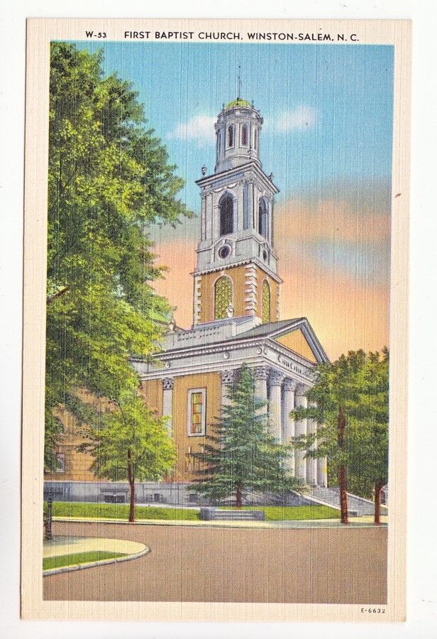 Postcard: First Baptist Church - Winston-Salem, N.C.