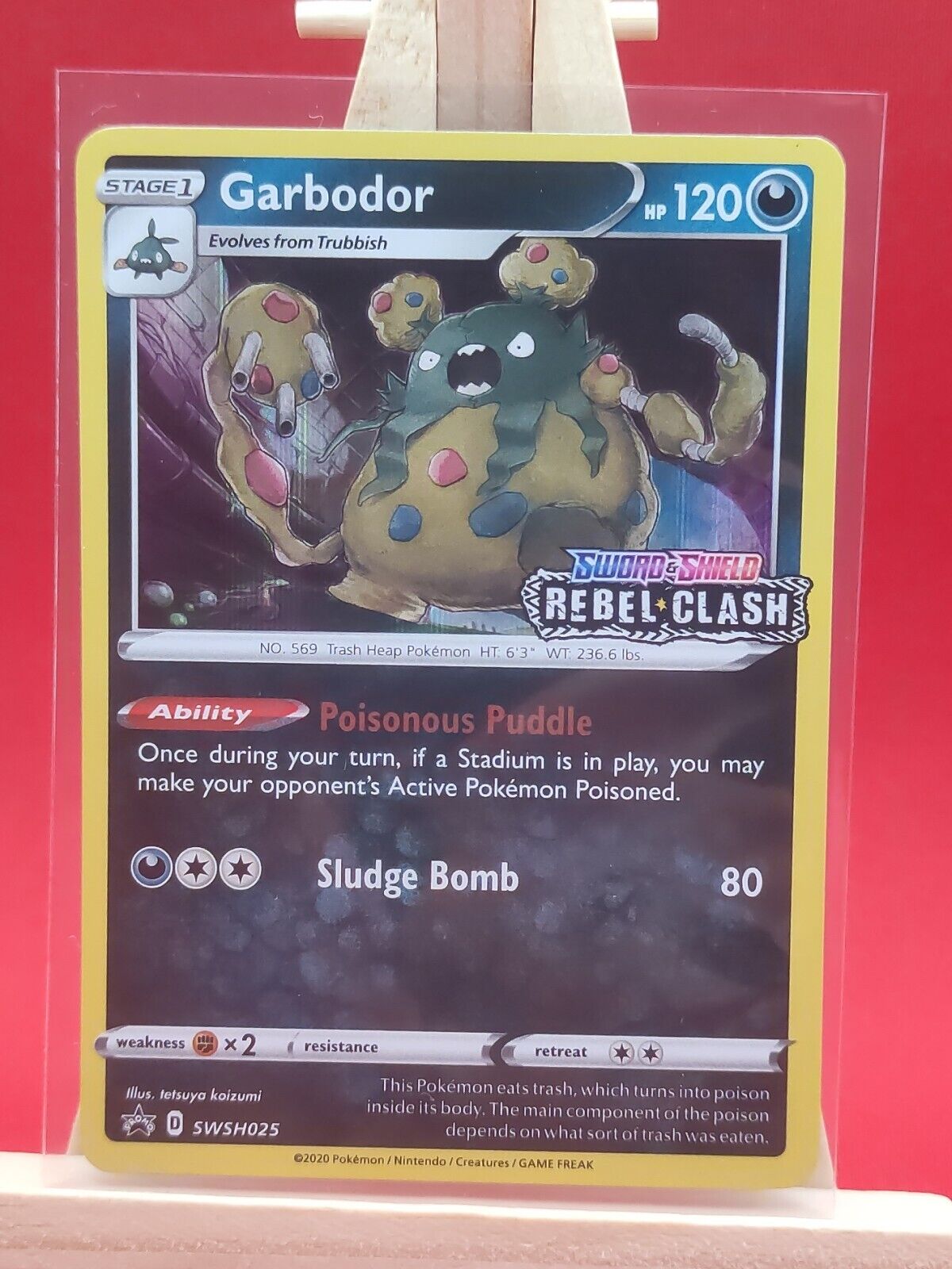 Garbodor SWSH025 Rebel Clash Prerelease Holo Rare Promo Pokemon Card * New *
