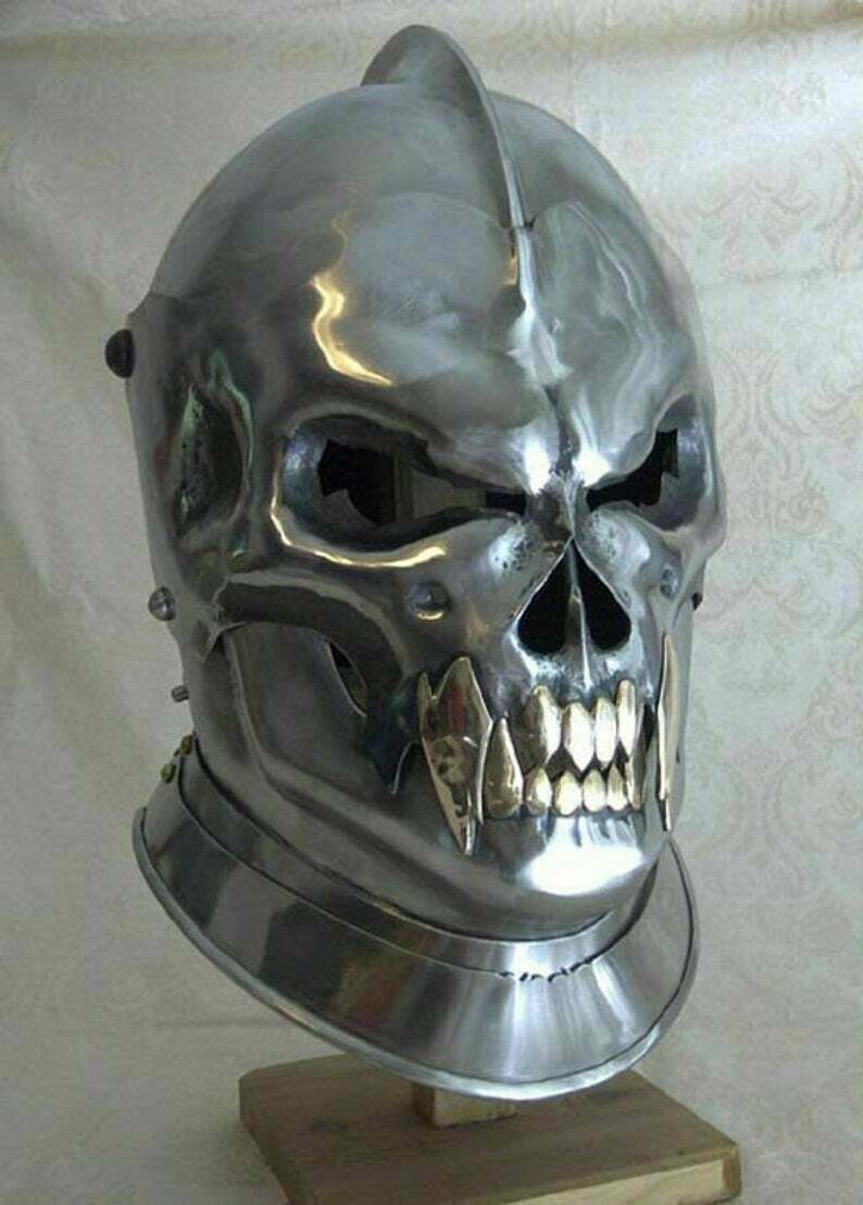 DGH® Medieval Knight Skull Helmet Old Demonic Face Helmet Battle Ready FS