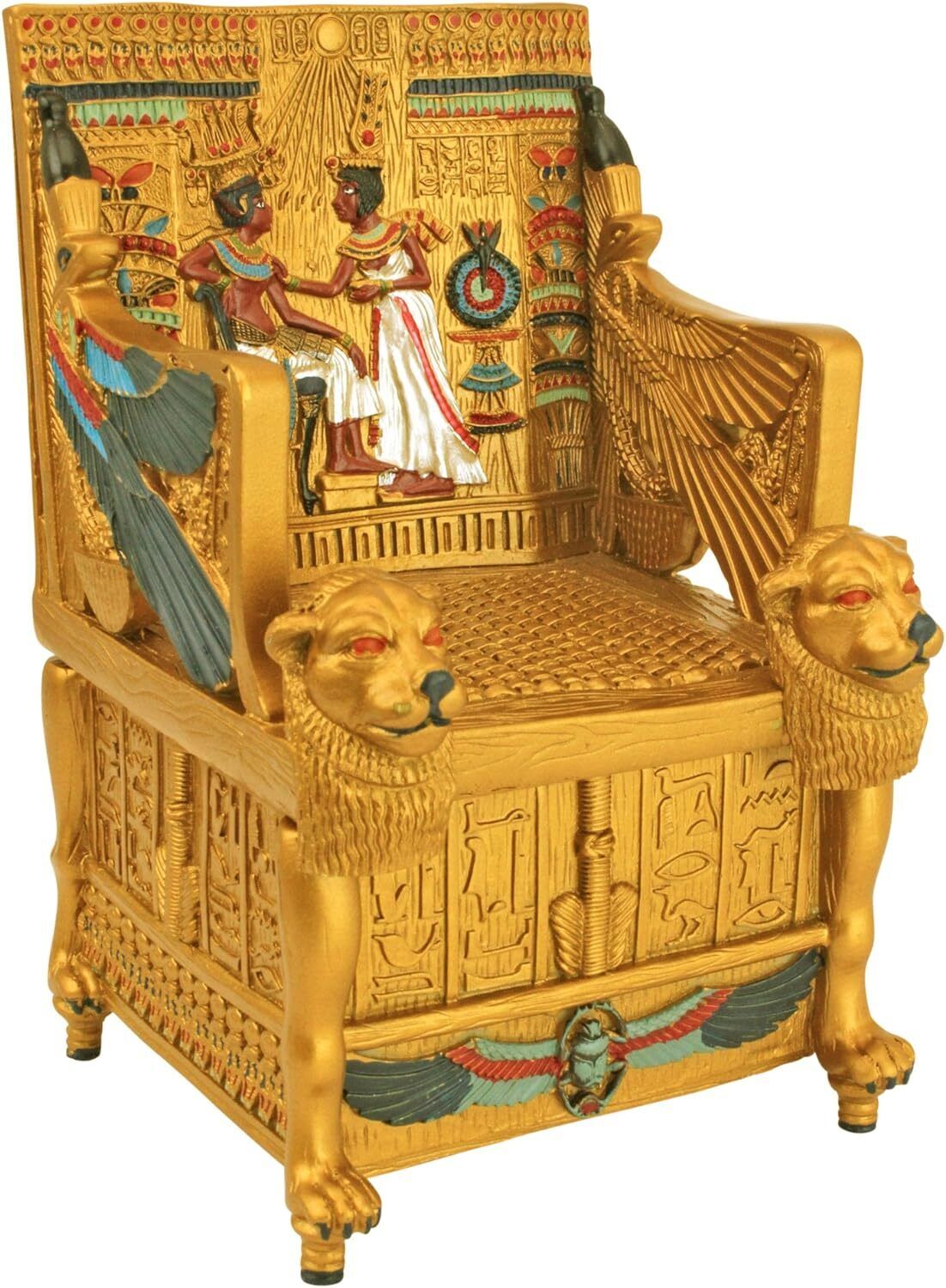 Design Toscano Egyptian Décor - Trinket Box King Tut\'s Golden Throne Jewelry Box