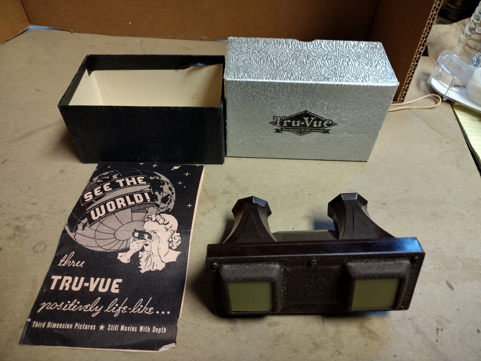 Tru-Vue 3-D Film Strip Viewer / Stereoscope Excellent Condition In Original Box