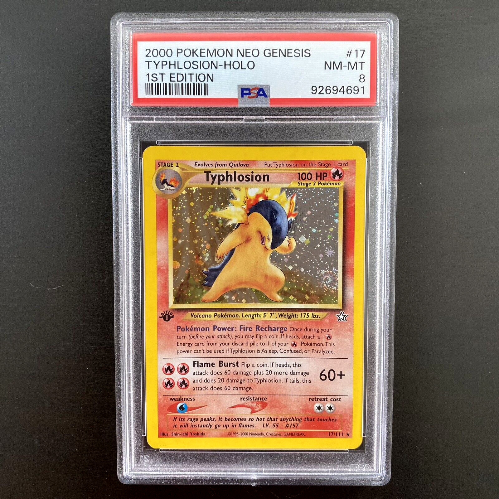 TYPHLOSION 17/111 | PSA 8 | 1st Edition Neo Genesis Graded Pokémon Card