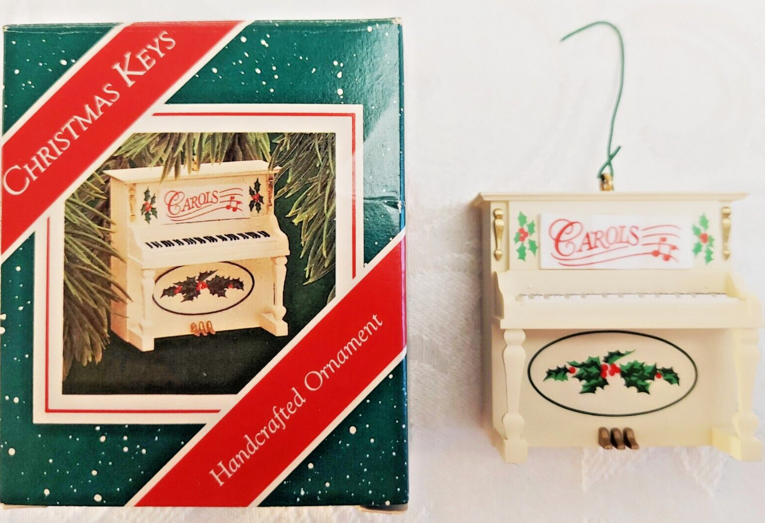 Vintage Hallmark Ornament Christmas Keys Handcrafted Keepsake Holiday Piano 