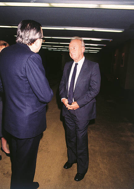 Italian politician Giulio Andreotti with Israeli politician Yi- 1980 Old Photo