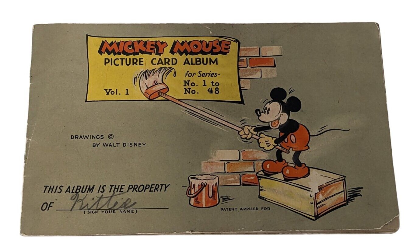 VTG 30s Mickey Mouse Bubble Gum Walt Disney Picture Card Album Vol 1 1935