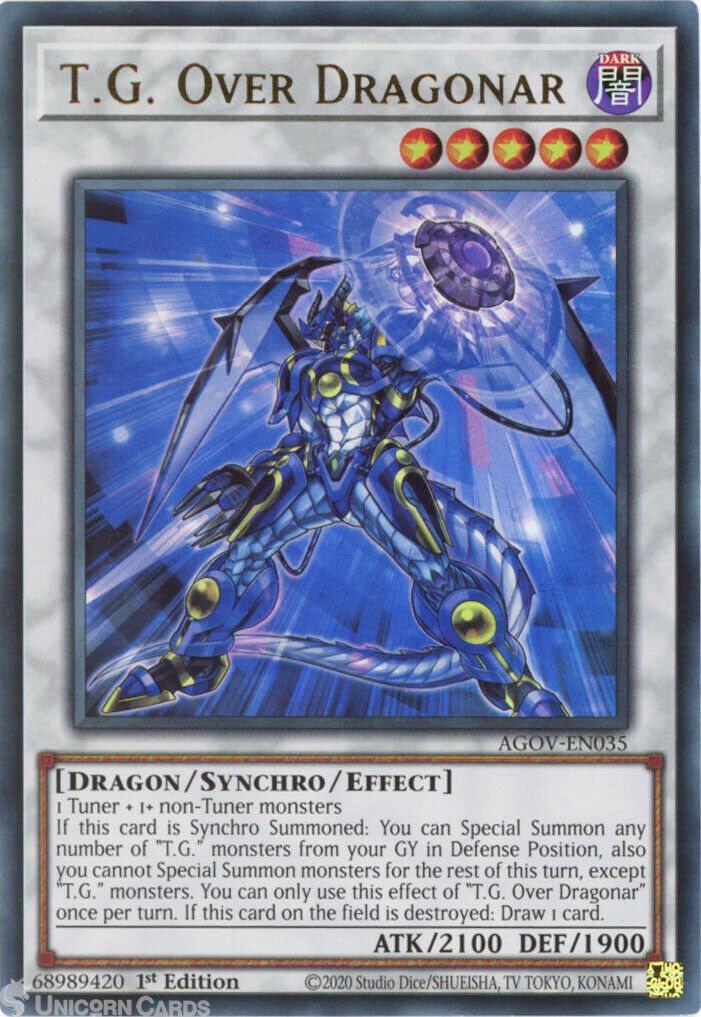 AGOV-EN035 T.G. Over Dragonar :: Ultra Rare 1st Edition YuGiOh Card