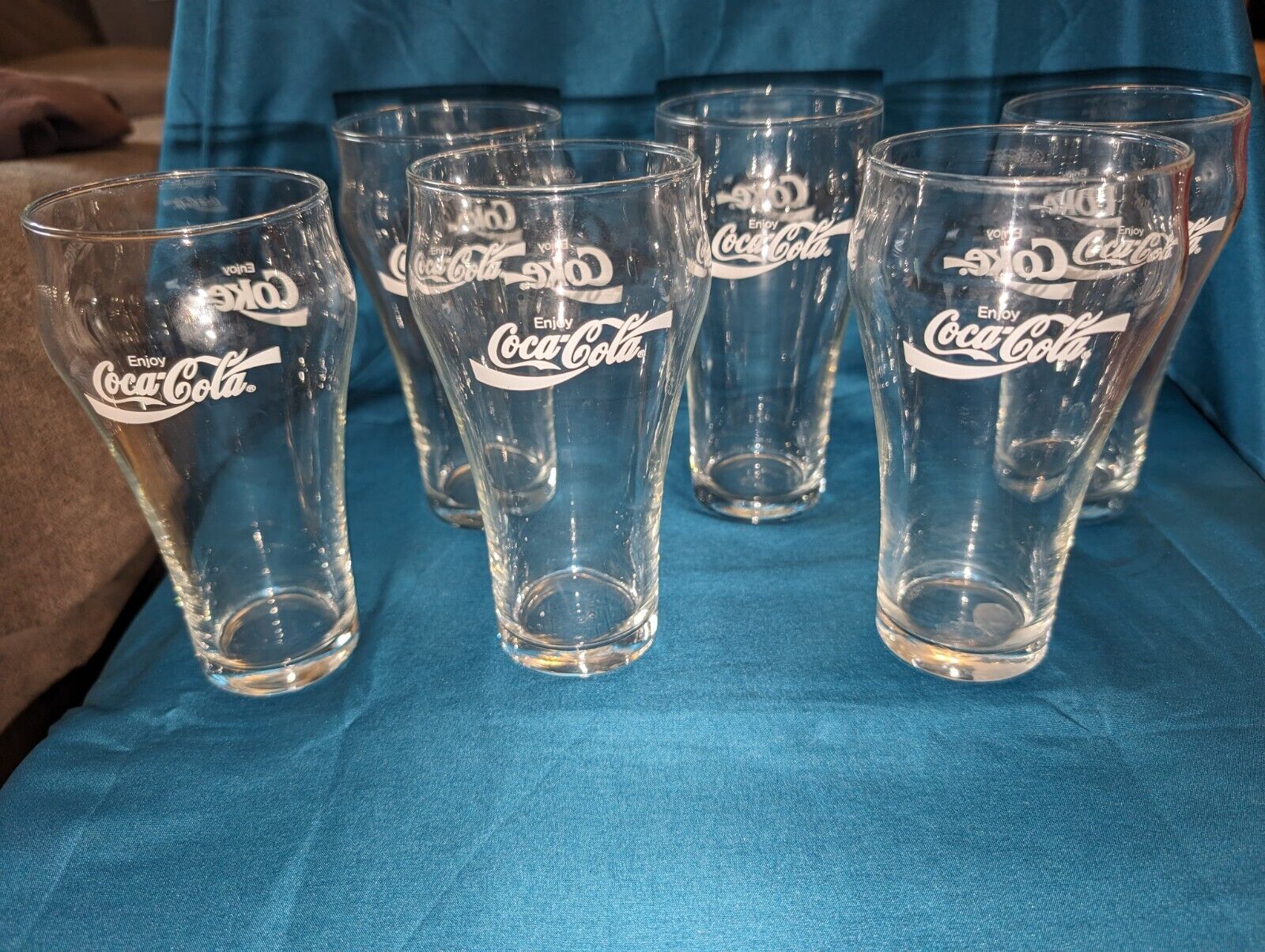Set Of 6 Vintage Coca Cola Glasses