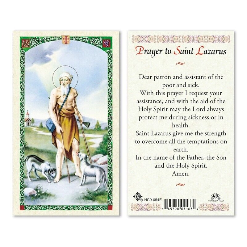 Prayer to Saint Lazarus of Bethany Laminated Prayer Card