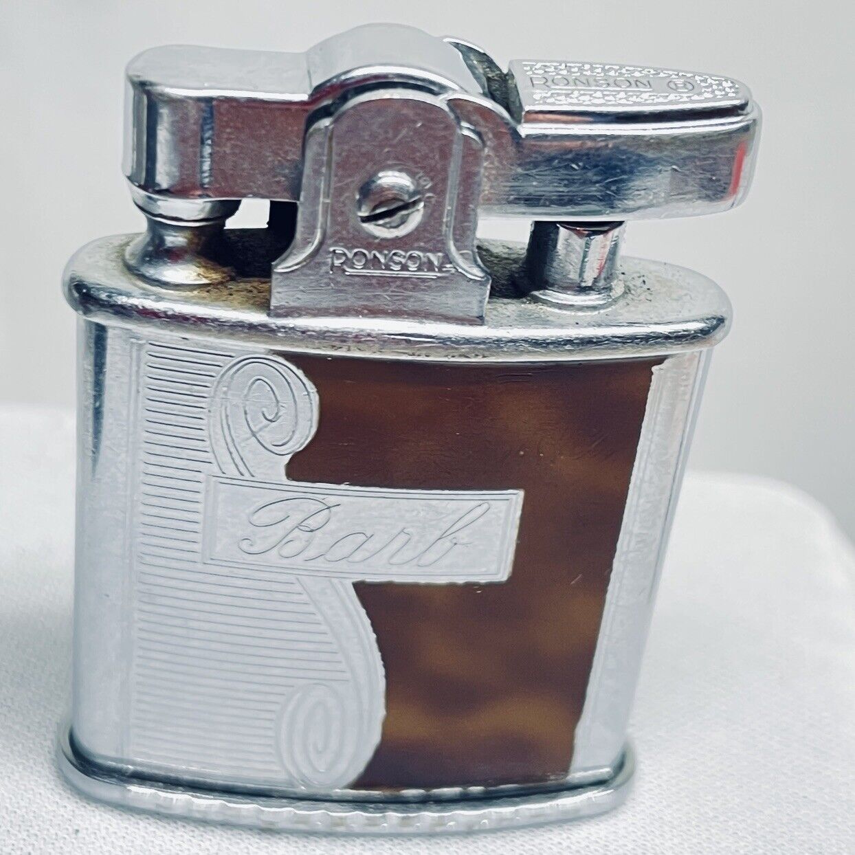 Vtg RONSON Princess Lighter Rare Art Deco Design Engraved  Works
