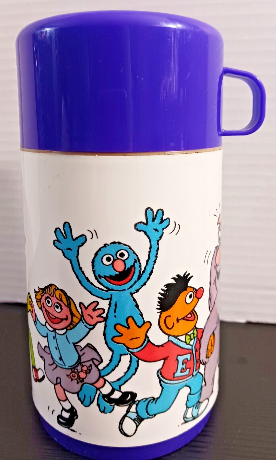 VTG Sesame Street Aladdin Drink Bottle Elmo Big Bird Bert Ernie Grover USA MADE