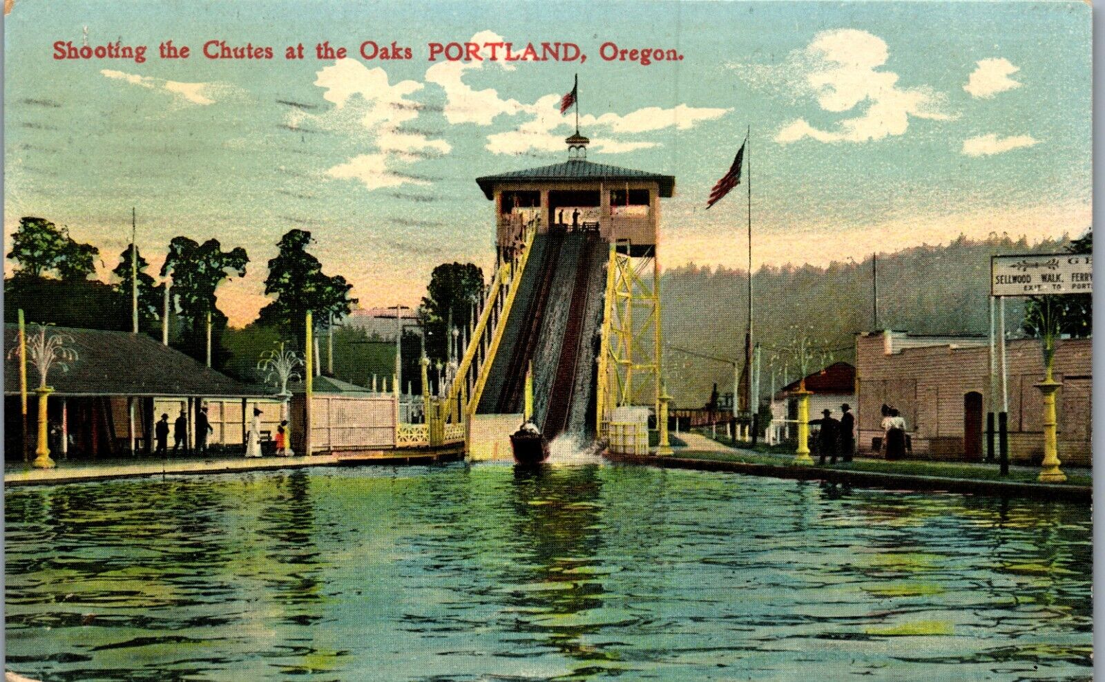 The Chutes at the Oaks, Portland, Oregon Postcard (1908)