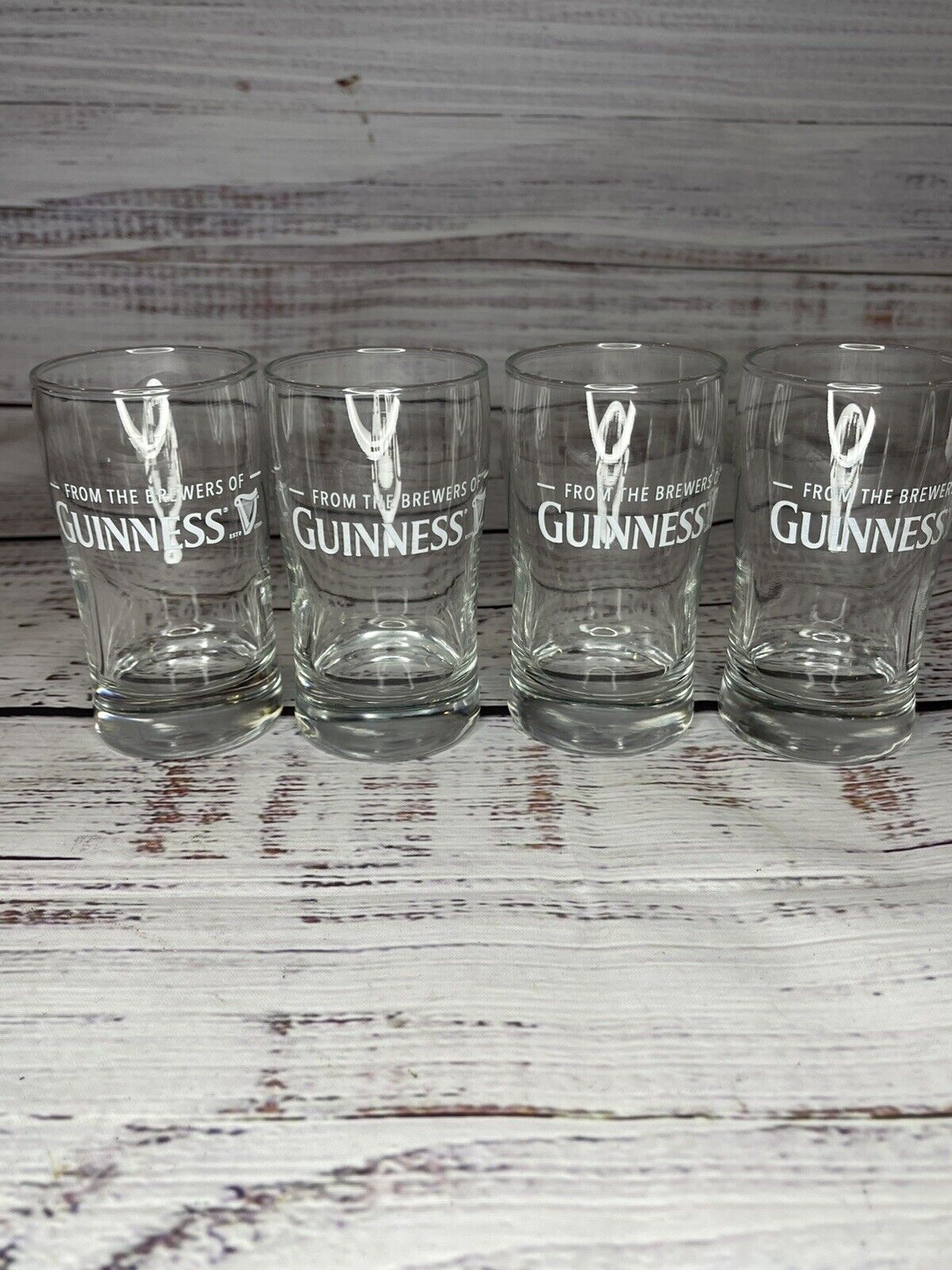From the Brewers of Guinness Beer Tasting Glasses 3 7/8” Tall Set Of 4