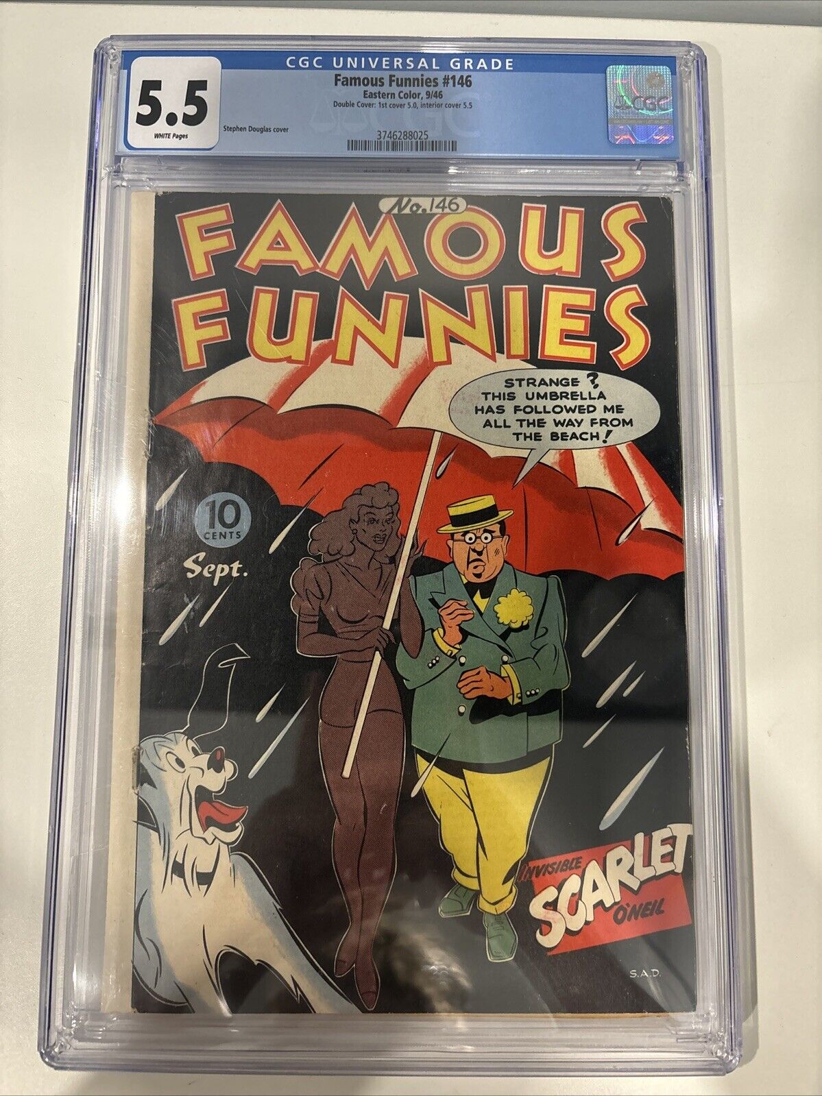 FAMOUS FUNNIES #146    CGC 5.5 1946 INVISIBLE SCARLET O\'NEIL COVER