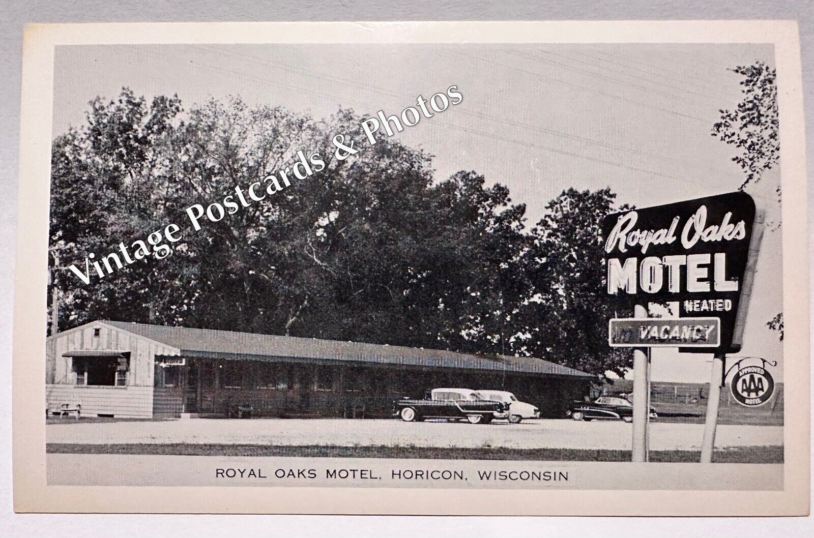 Horicon Wisconsin Royal Oaks Motel 1950’s Postcard Vintage