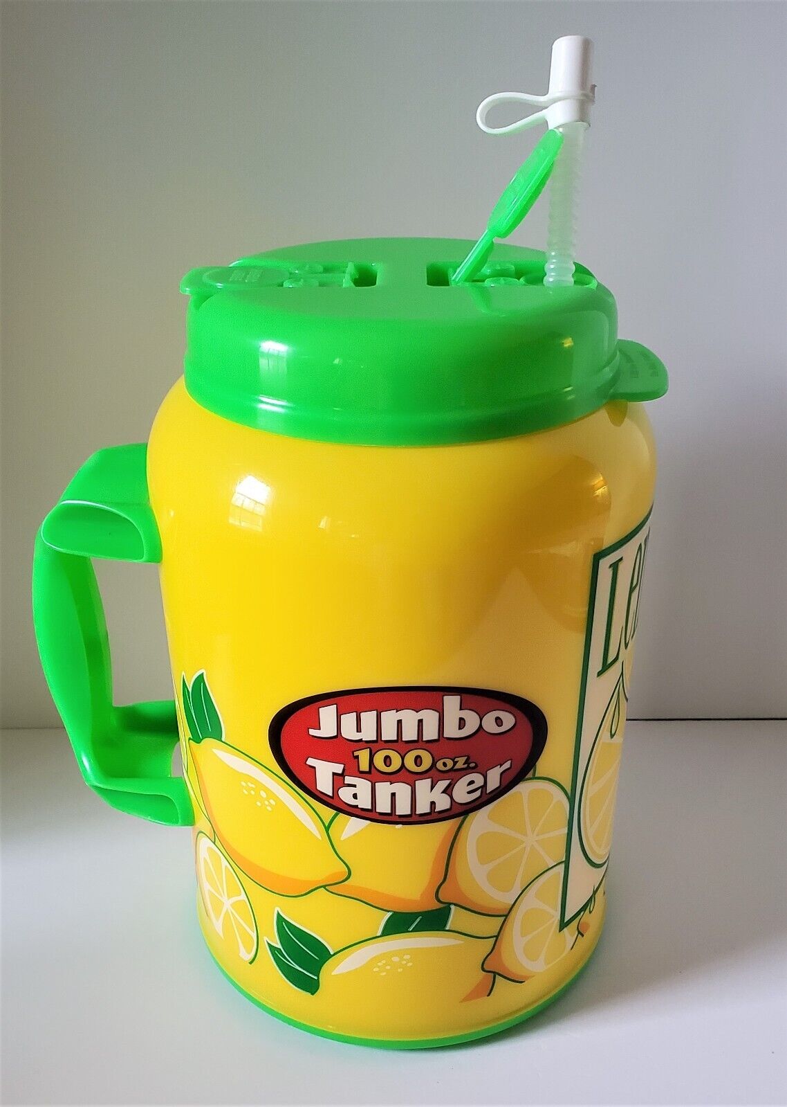 100oz  JUMBO TANKER LEMONADE Travel Mug Whirley Drinkworks VTG