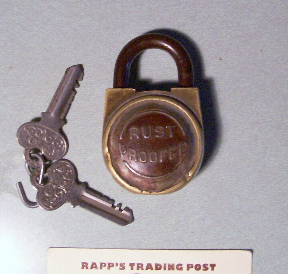 Antique Rust Proofed Padlock with Keys