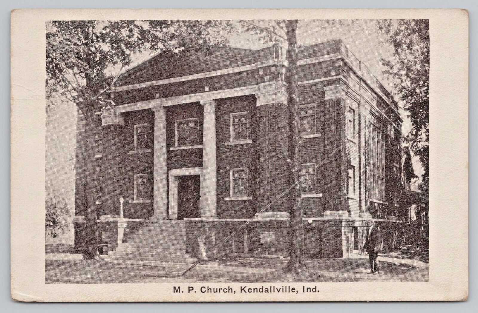Postcard Kendallville Indiana M.P. Church Exterior View 1940 Posted