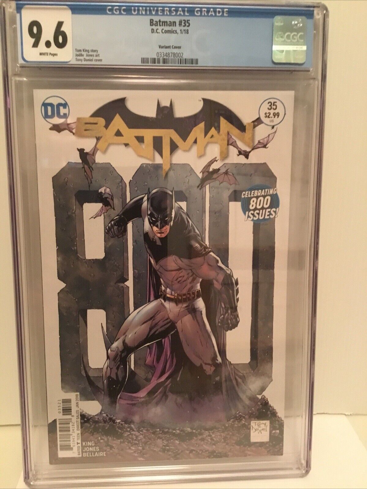 Batman # 35 CGC 9.6 Variant, White Pages  Celebrating 800 Issues