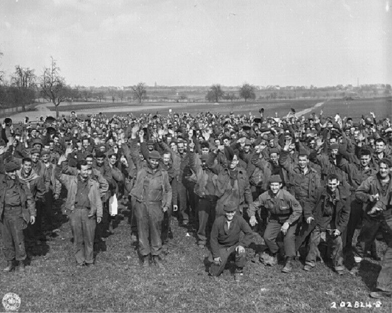 1,200 US Soldiers escape from POW Camp Limburg, Germany 8x10 Photo WWII WW2 852