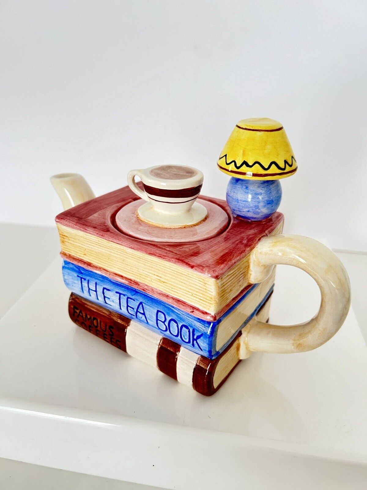 Vintage Ceramic Tea Pot The Tea Book Book Stack