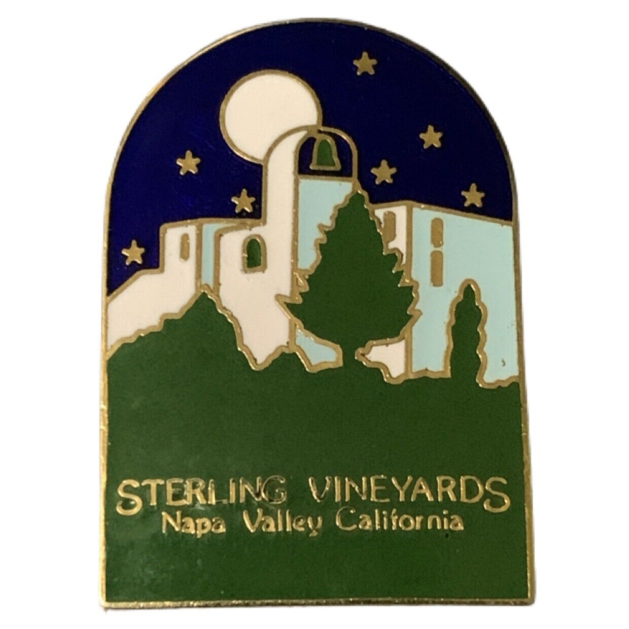 Vintage Sterling Vineyards Napa Valley California Scenic Travel Souvenir Pin