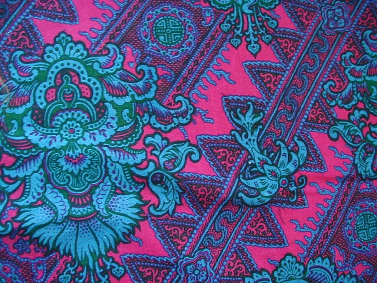 2. 8 total yards vintage upholstery fabric remnants Cohama Zanzibar