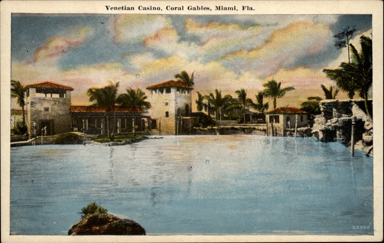 Venetian Casino Coral Gables Miami Florida ~ 1920s vintage postcard