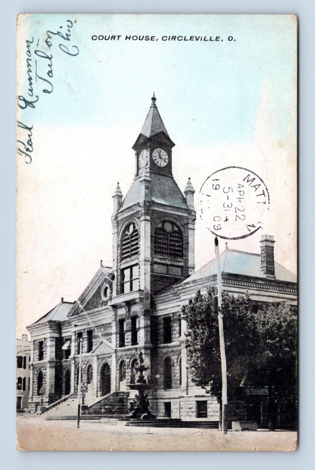 Courthouse Building Circleville Ohio OH UDB Postcard O1