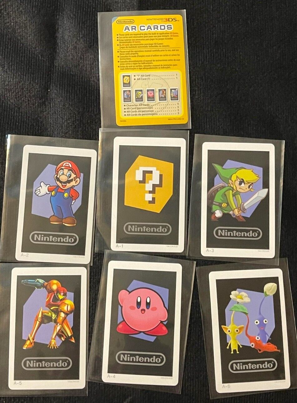 Nintendo DS AR Trading Cards - Mario Kirby Metroid Zelda